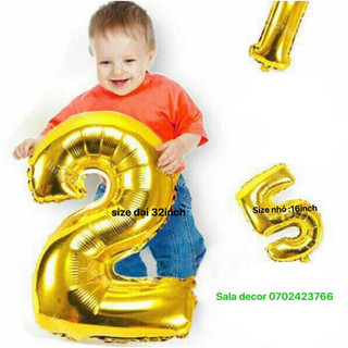 Bóng số sinh nhật size 16inch 40cm  {tặng ống thổi}