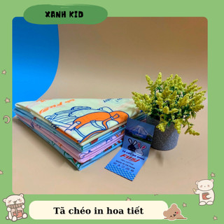 Tã chéo sơ sinh họa tiết Fusj 100% cotton cho bé, tã chéo tam giác fusi chất cottong mềm