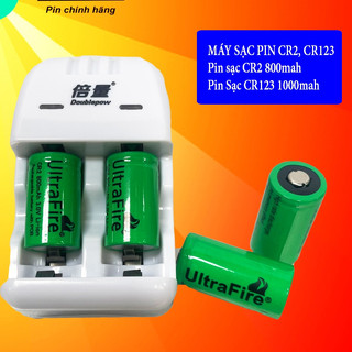 Bộ Máy Sạc Kèm 2 Pin CR2 3V Chính Hãng, pin sạc CR2 800mah