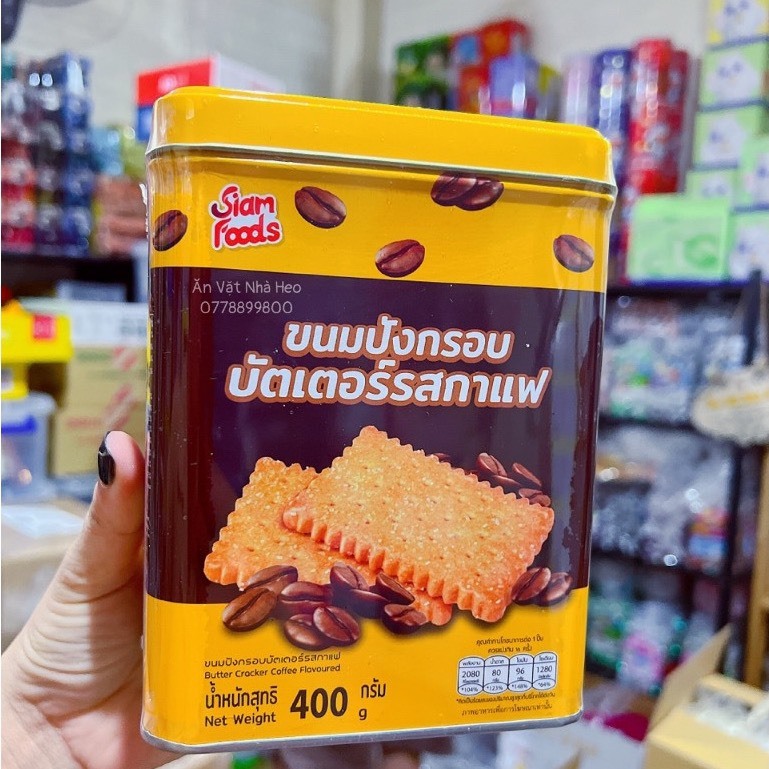 BÁNH QUY BƠ HỘP THIẾC SIAM FOOD 400GR THAILAN [DATE 10/2024]