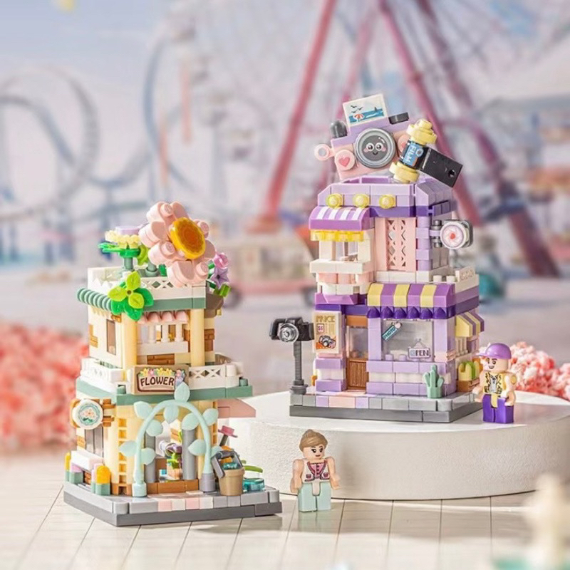 Bộ lắp ráp mô hình nhà, phi hành gia dễ thương mẫu mới