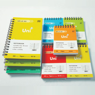 Sổ lò xo a5 uni plus 100 trang giấyn kẻ ngang