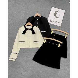 Set dạ tex khuy ngọc mix chân váy nhung siêu xinh hàn quốc dorita boutique