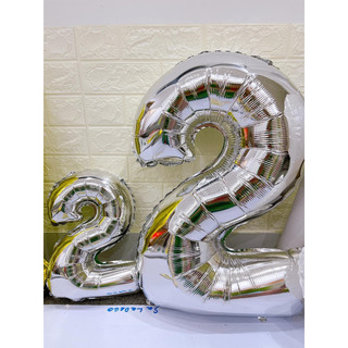 Bóng số sinh nhật size 16inch 40cm  {tặng ống thổi}