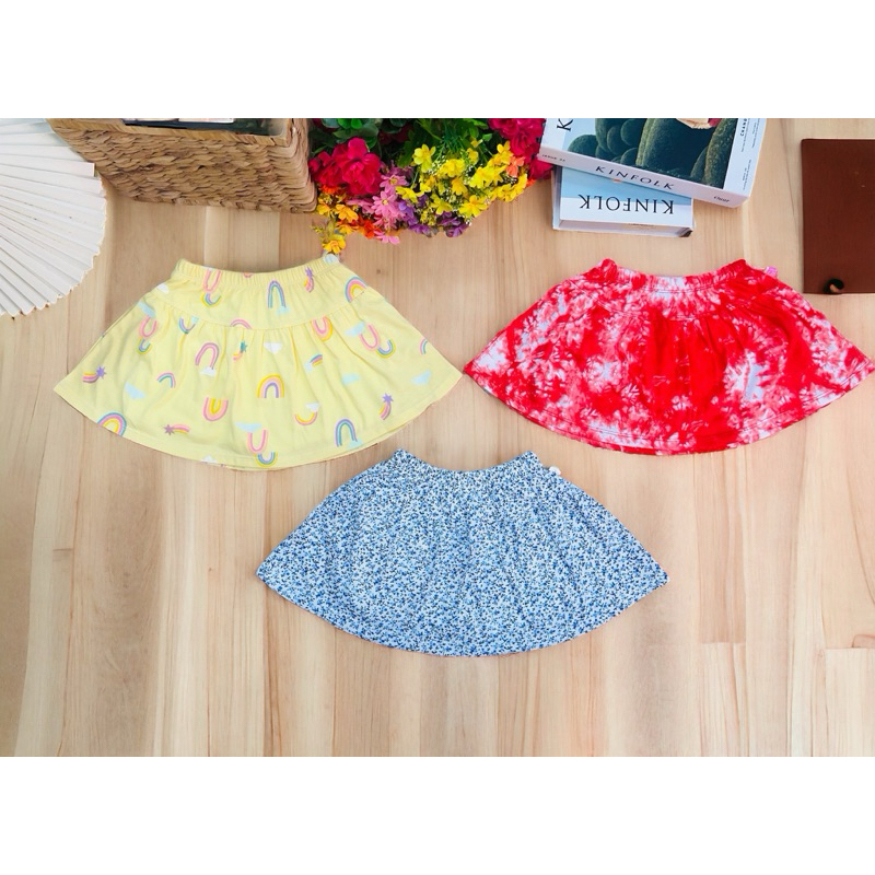 Chân váy bé gái có chíp bên trong từ vải cotton xuất dư cho bé gái từ 10-30kg, mềm kín bao mát