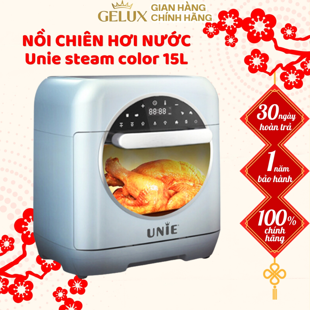 Nồi chiên hơi nước Unie Steam Color 15 lít 9 chức năng tự động nồi chiên không dầu điều khiển điện tử -BH 2năm đổi mới