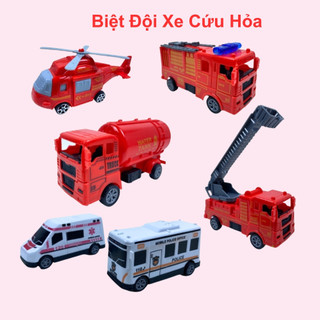 Bộ xe cứu hỏa đồ chơi ô tô cứu hỏa chạy đà cót chất liệu cao cấp màu sắc đẹp mắt cho bé sưu tập
