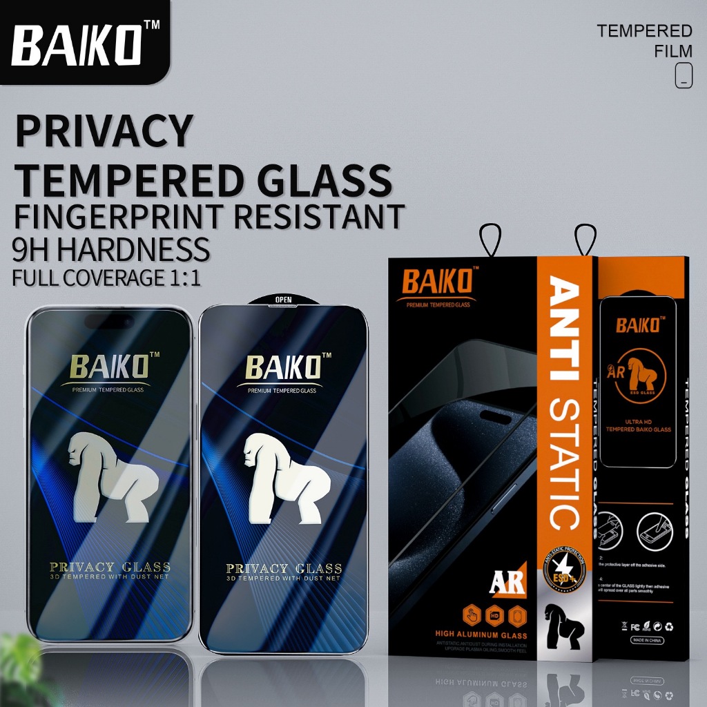 [CHỐNG NHÌN TRỘM] Kính cường lực KINGKONG BAIKO độ cứng 9H siêu mượt siêu bền iphone 17 16 15 14 13 12 11 7 8 Plus Xr X | BigBuy360 - bigbuy360.vn