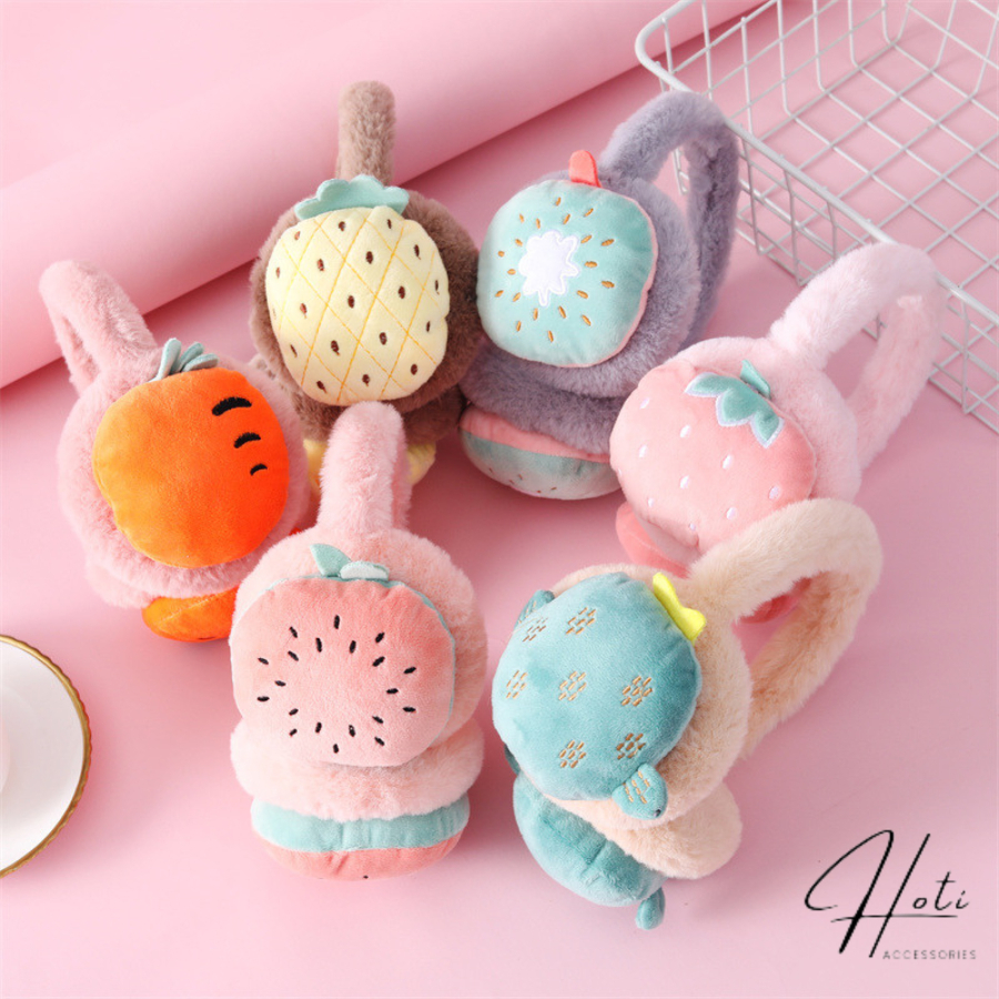 Chụp Tai Nam Nữ Unisex, Bịt Tai Giữ Ấm Mùa Đông Hình Hoa Quả Dễ Thương Lông Mềm Mại Thời Trang Thu Đông - BT005 - HOTIVN