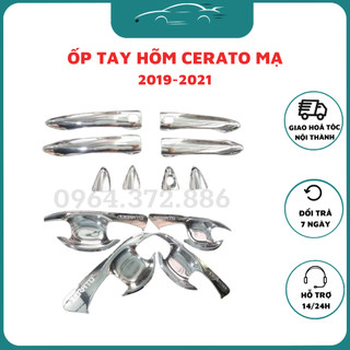 Ốp tay nắm, hõm cửa xe KIA Cerato 2019-2020- 2021 Mẫu mạ crom cao cấp (Chỉ dùng cho tay lái có từ)-Bản có từ
