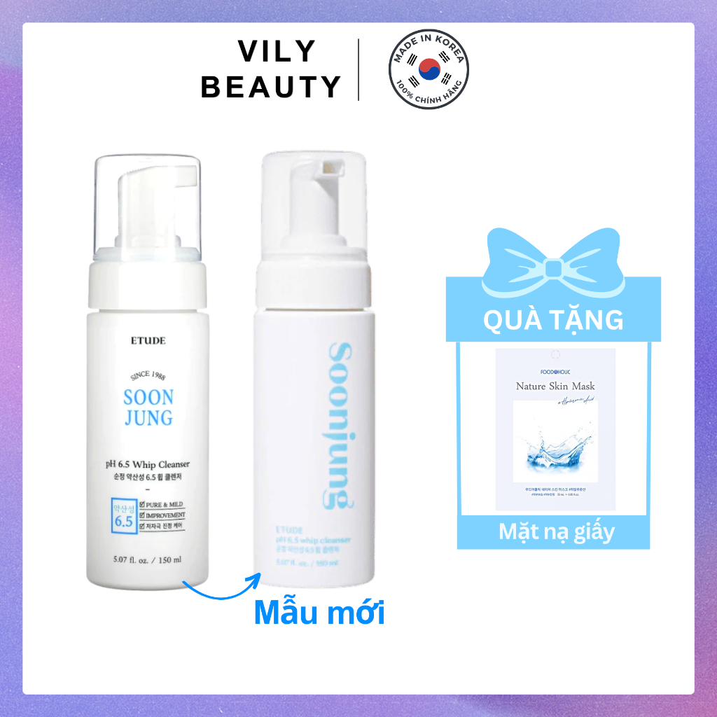 Sữa rửa mặt tạo bọt dịu nhẹ Etude House Soon Jung Cleanser