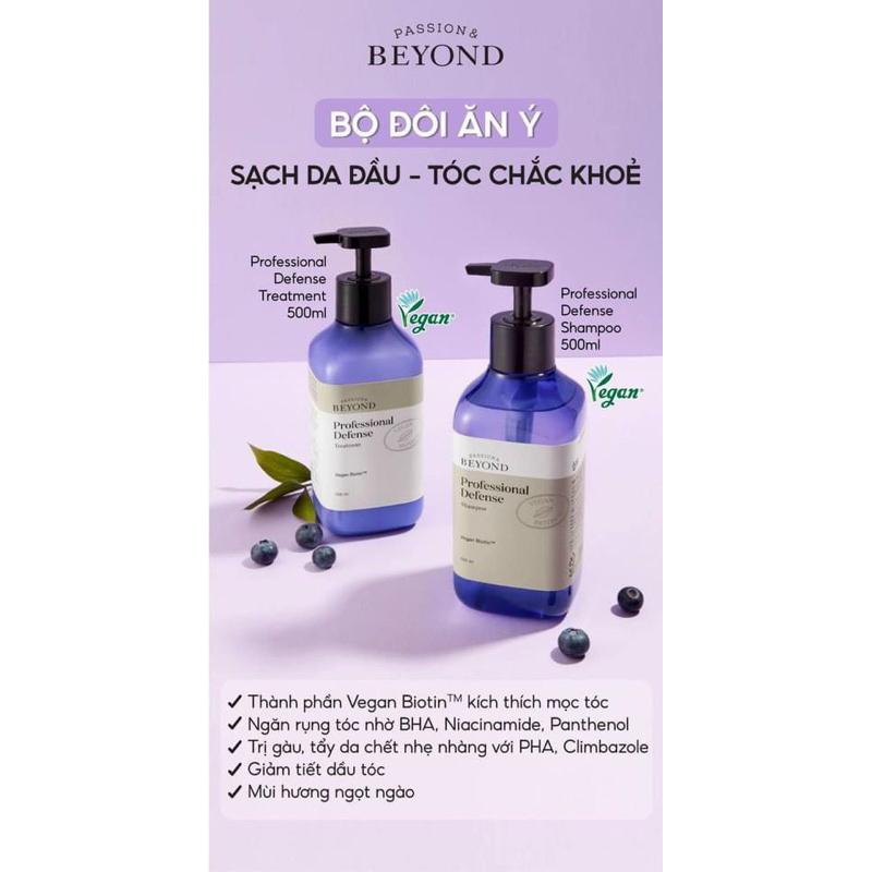 Dầu Gội Beyond và Dầu Xả Beyond làm sạch và bóng mượt Beyond Professional Defense Shampoo