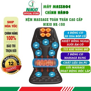 Ghế đệm massage trên ô tô và tại nhà Nikio NK-150 - Xoa bóp cổ vai gáy