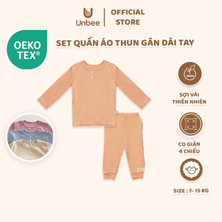Bộ Quần Áo Thu Gân Thu Đông Unbee Dài Tay Cúc Ngực Từ 5-15 kg