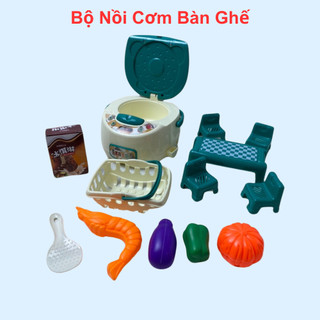 Bộ nấu ăn mini đồ chơi nấu ăn mini cho bé màu xanh chơi đồ hàng vui chơi cùng người thân bạn bè