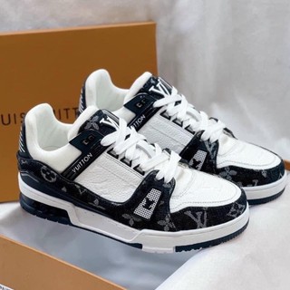 Giày lv trainer, louis vuitton trainer black white, giày lv louis vuitton bản classic nam nữ cao cấp full box