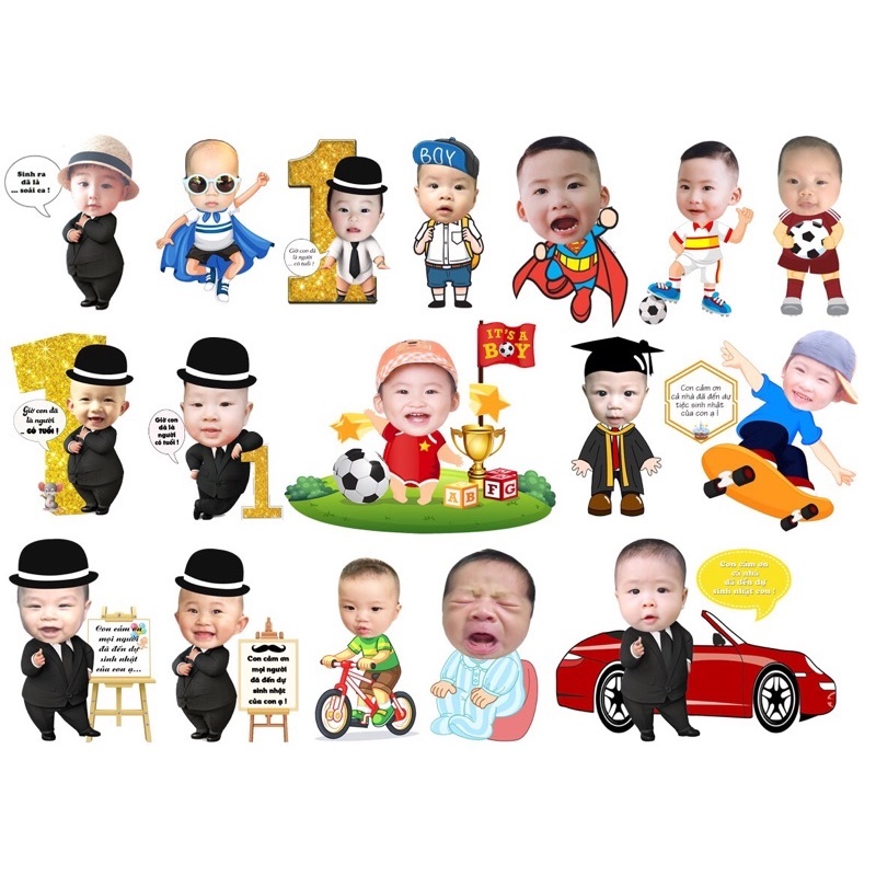 Chibi sinh nhật cho bé trai,bé gái