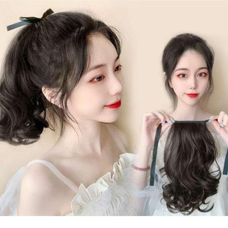 Tóc giả cột xoăn lọn ngắn chủn 25cm sợi tơ cao cấp mềm đẹp.