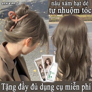 thuốc nhuộm tóc . nhuộm tóc màu nâu khói sữa ,Nâu Sữa không cần tẩy tóc-thuốc nhuộm collagen [ thuốc nhuộm tóc tặng kèm