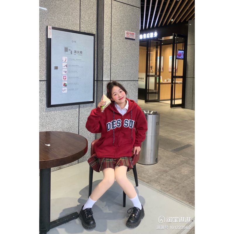 Áo Hoodie zip Dessuu lót bông dày nhiều màu sắc