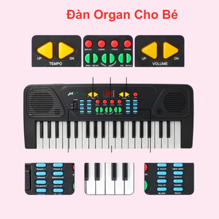 Đàn piano cho bé đàn organ cho bé kèm mic hát 37 phím vừa dùng pin vừa dùng điện đa năng