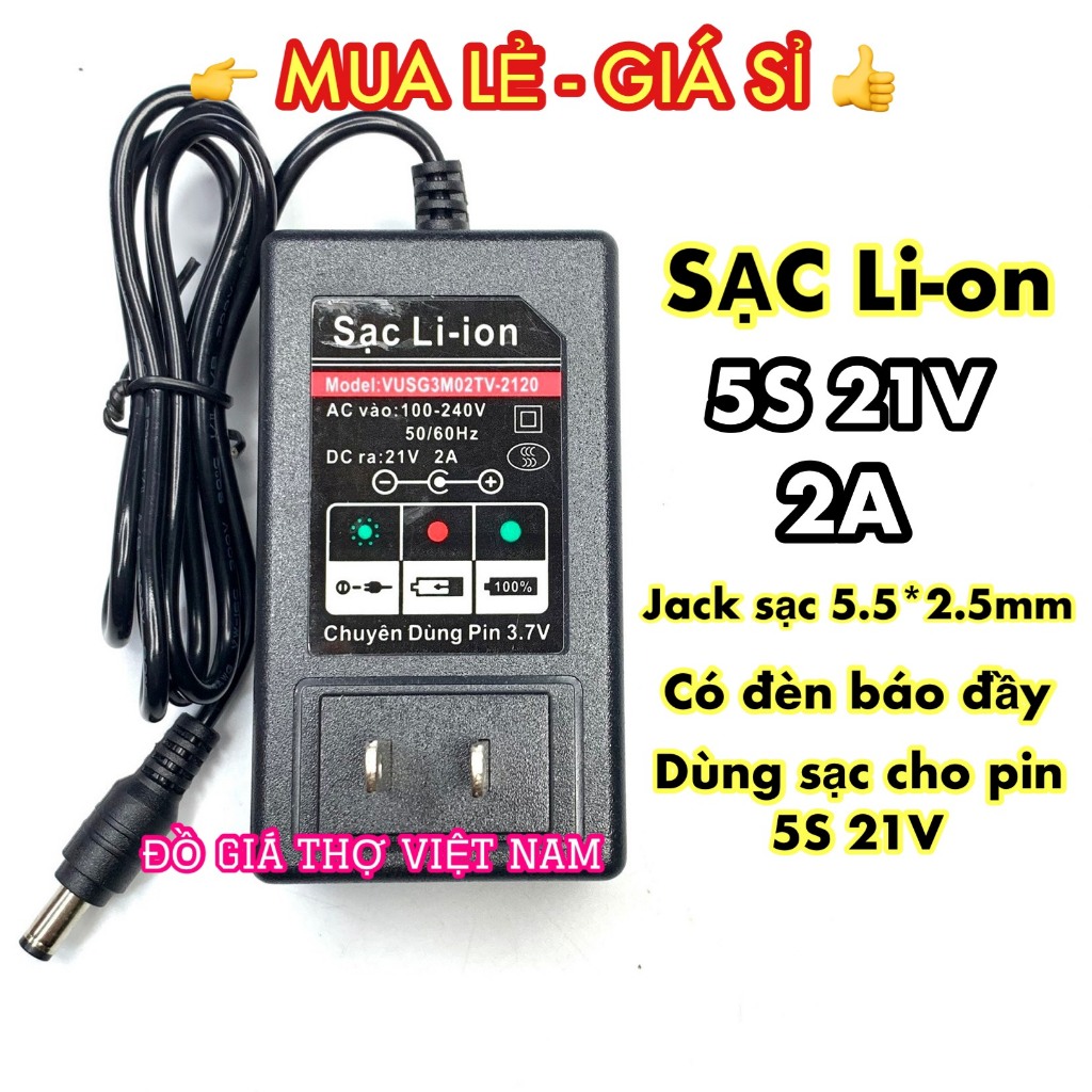 Sạc 5S 21V 2A có đèn báo đầy TD