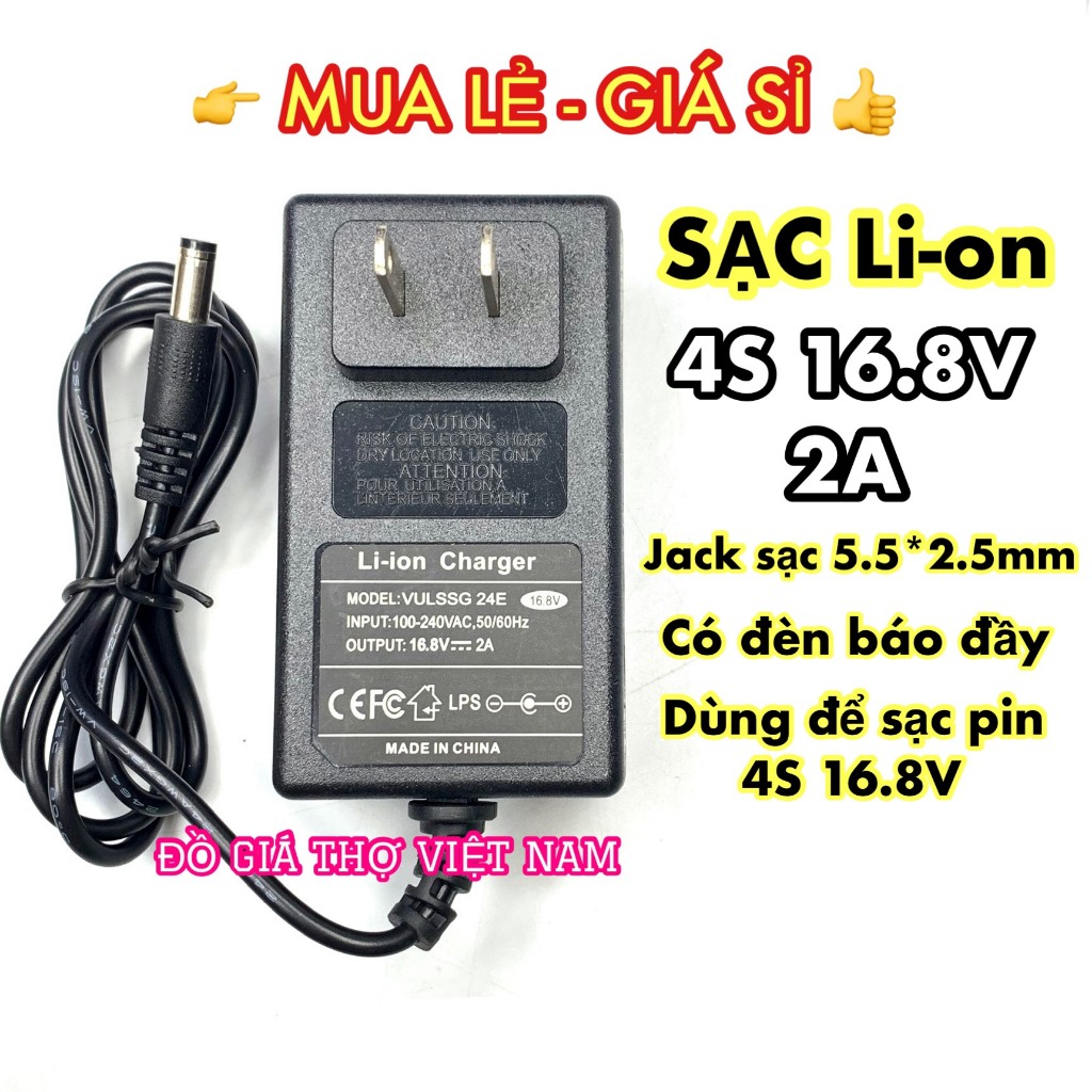[ĐGTVN] Sạc 4S 16.8V 2A có đèn báo đầy (TV)