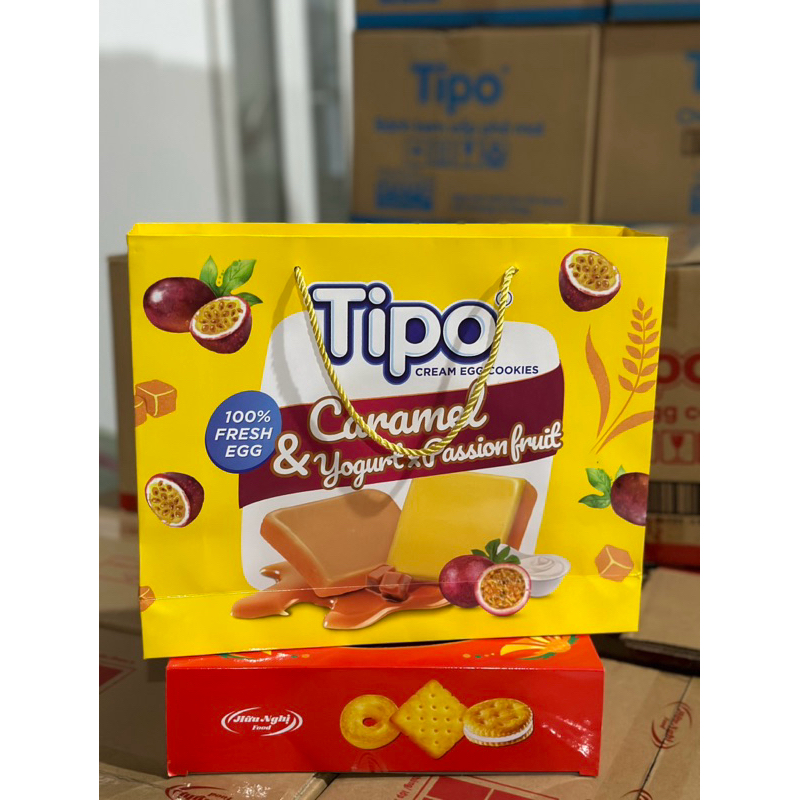 Bánh Hộp Tết Tipo trứng hỗn hợp 350g ( vị caramel, chanh leo, sữa chua)