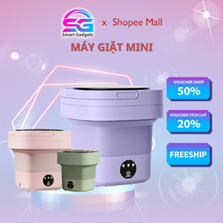 Máy giặt mini gấp gọn Smart Gadgets, máy giặt đồ lót, tất vớ, giặt đồ cho bé dung tích 6L tự vắt khô khử khuẩn