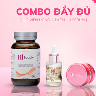 Bộ sản phẩm Hi Beauty Tặng mặt nạViên Uống + kem + serum Hi Beauty Trắng Da