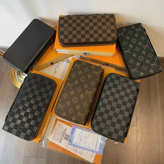 Ví cầm tay unisex lv khoá zippy đôi đựng được điện thoại fullbox nhiều màu hàng sẵn