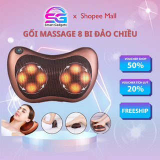 Gối massage Smart Gadgets cổ vai gáy hồng ngoại 8 bi 2 chiều, máy massage body giúp làm giảm đau nhức vai gáy- GMX4