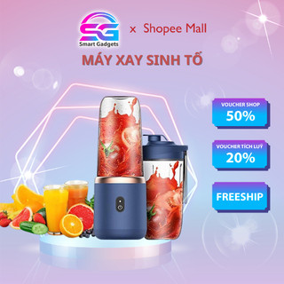 Máy Xay Sinh Tố Smart Gadgets 300ML Cầm Tay 6 Lưỡi 2 Cối  - Sử Dụng Pin Sạc Cổng USB Siêu Tiện Lợi _ MX4