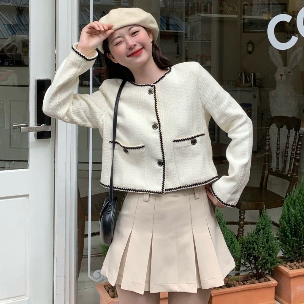 TALY - Chân váy mini xếp li Stella