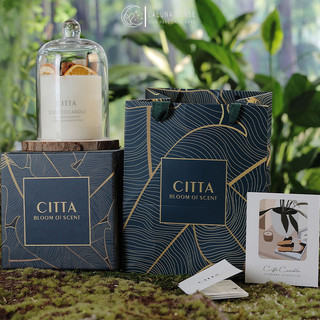 Set nến thơm citta quà tặng valentine sinh nhật cao cấp trang trí hoa khô sang trọng kèm túi chính hãng