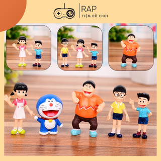Set 5 mô hình Doraemon Nobita Shizuka Sunneo biểu cảm dễ thương trang trí bàn học, bàn làm việc, làm quà tặng-HO21