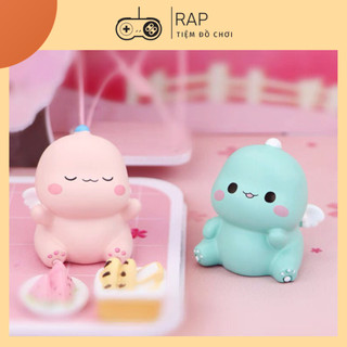 Set 4 mô hình bé khủng long phong cách Hàn Quốc biểu cảm dễ thương để làm quà tặng, trang trí góc học lập, làm việc Ráp