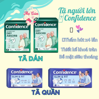 Tã dán/quần người lớn confidence classic day dán m15/l15 quần m20/l16 - siêu thoáng khí