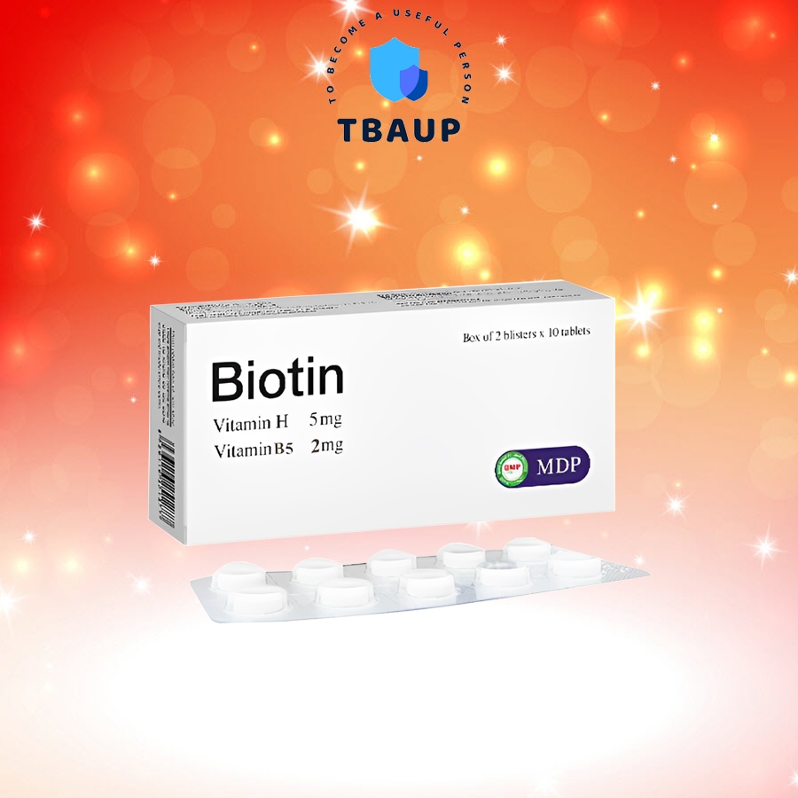 [CHÍNH HÃNG] Viên uống Biotin MDP bổ sung Vitamin H, B5 giúp da mịn màng, bảo vệ tóc giảm rụng, tóc &amp; móng chắc khoẻ