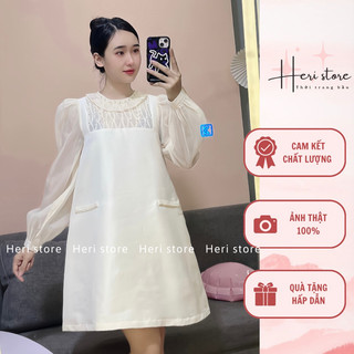 🆘 SALE SỐC 🆘 Váy tacta tay tơ cổ bèo đính ngọc QP