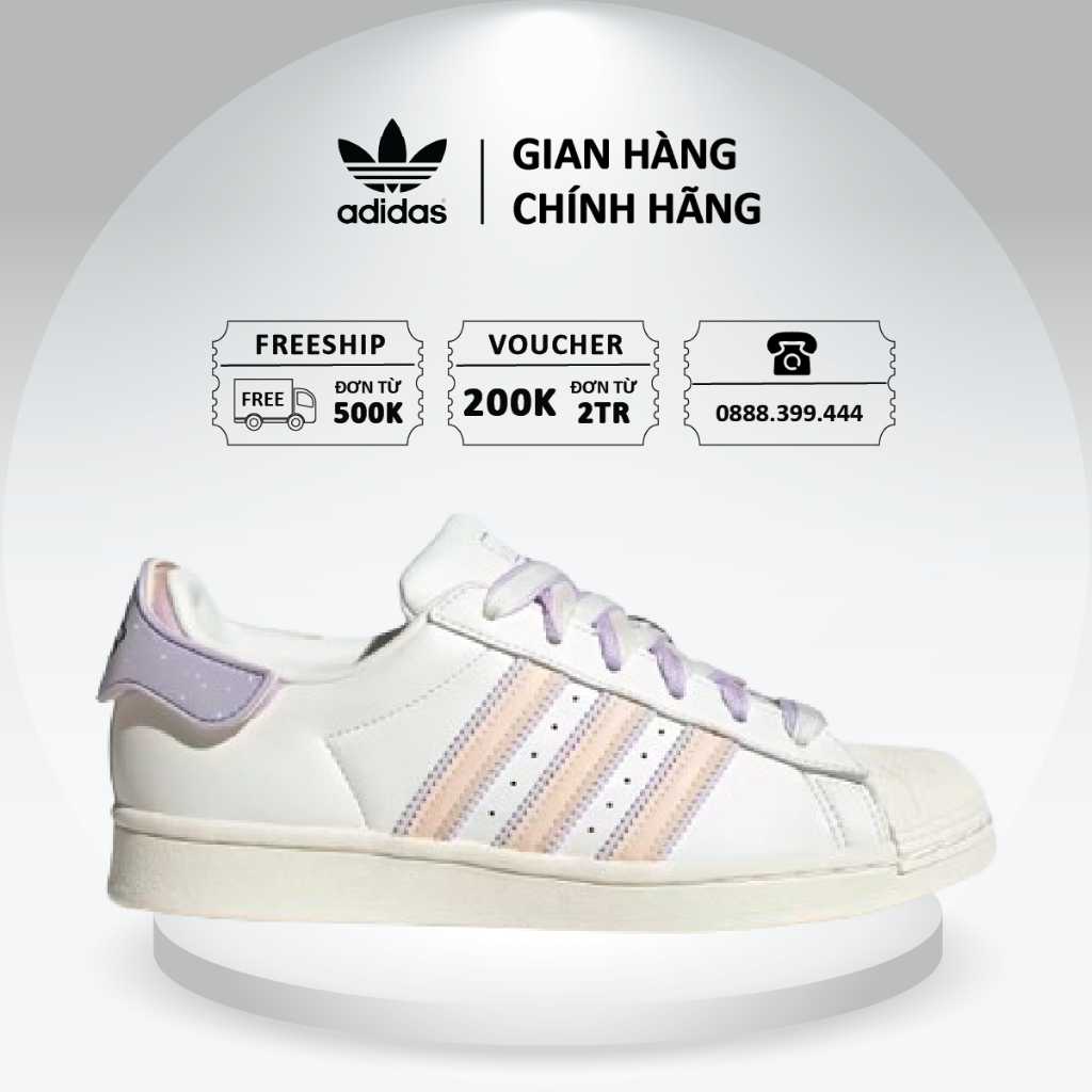 Giày Adidas Superstar ‘White Purple Pink’ H03727