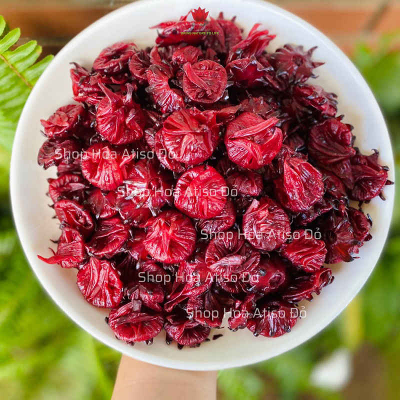 Mứt hoa atiso đỏ - mứt hibiscus Băng Châu Natural Gift ít ngọt siêu giòn - Hàng Việt Nam