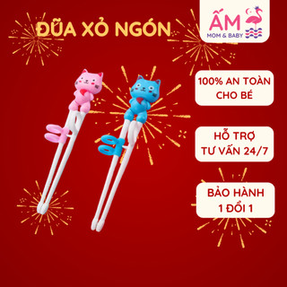 Đũa Xỏ Ngón Cho Bé Ấm Gift & Decor Dạy Bé Tập Gắp Theo Phương Pháp Ăn Dặm Kiểu Nhật, Ăn Dặm Chỉ Huy BLW