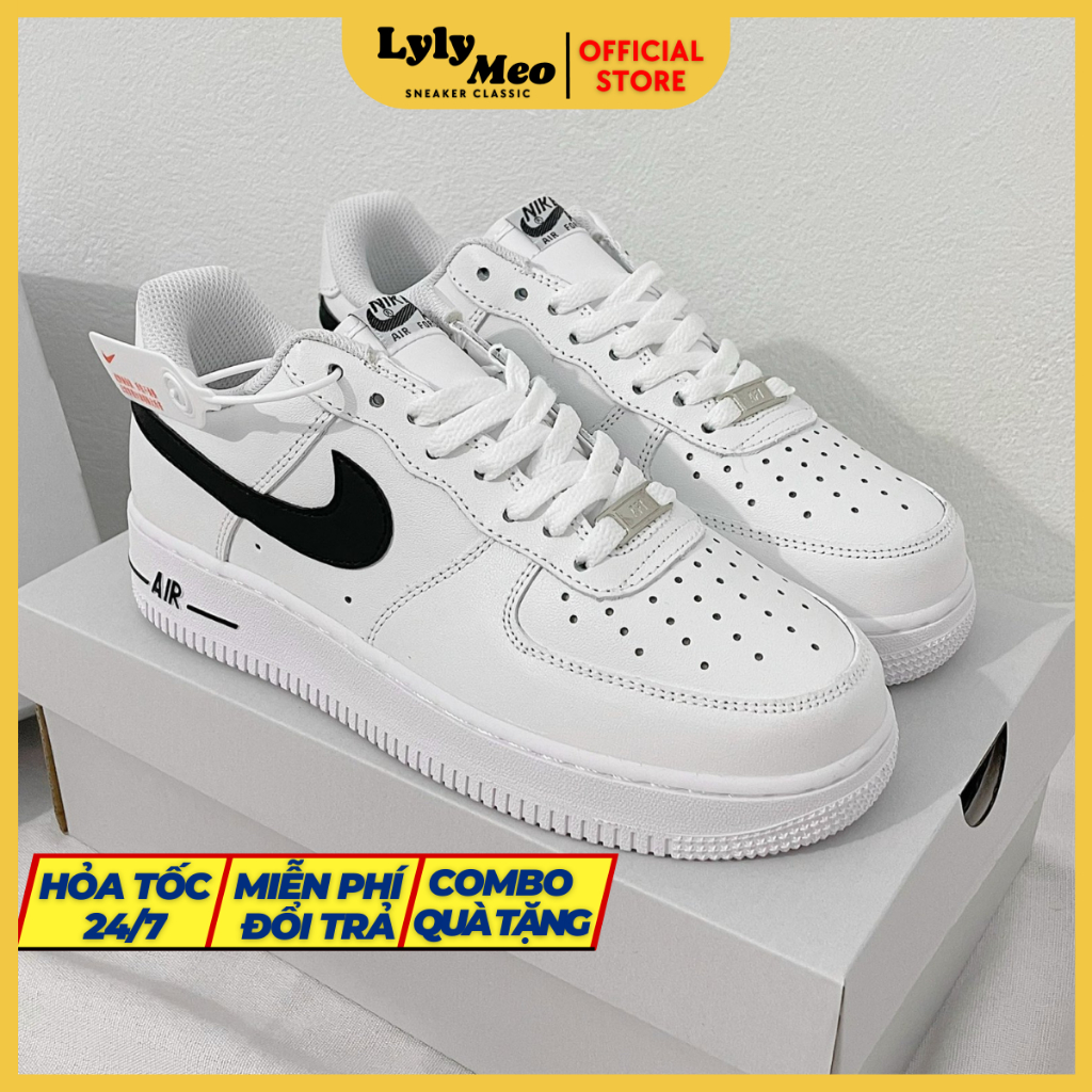 Giày _Nike Air Force 1 Trắng Vệt Đen , Giày Thể Thao AF1 Vệt Đen Nam Nữ Hot 2023, Đế Air Full Box+Bill , LylyMeo Store
