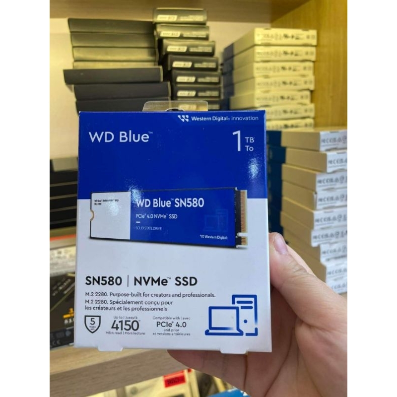Ổ Cứng SSD WD Blue SN580 1TB - M2 PCIe Gen4.0 WDS100T3B0E / SN580 2TB - Bảo hành 36 tháng