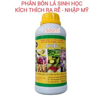 Phân bón lá kích rễ sinh học ROOTS 2 chai 500ml, nhập khẩu mỹ