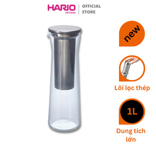 Bình pha cà phê cold brew hario 1l lõi lọc kim loại – hario cold-brew coffee jug cbsn-10-hsv