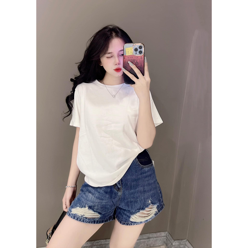 [40~70kg] Áo Thun Trơn Thái Nữ Cotton 100% [Mã A], Mặc Đôi Nhóm, Mềm Mịn Mát Co Dãn 4c Cá Tính, Độc Đáo [BASIC] | BigBuy360 - bigbuy360.vn