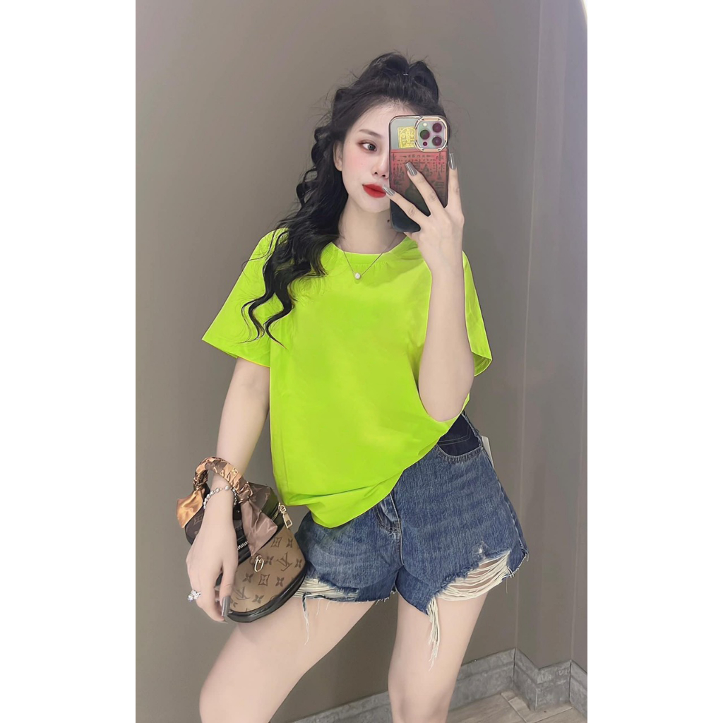 [40~70kg] Áo Thun Trơn Thái Nữ Cotton 100% [Mã A], Mặc Đôi Nhóm, Mềm Mịn Mát Co Dãn 4c Cá Tính, Độc Đáo [BASIC] | BigBuy360 - bigbuy360.vn