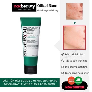 Sữa Rửa Mặt Some By Mi AHA.BHA.PHA 30 Days Miracle ACNE Clear Foam 100ml